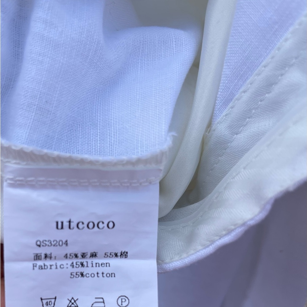 White Linen Drawstring Pants - Picture 10 of 11
